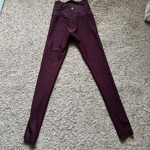 EUC Lululemon Align 28” High Waisted maroon leggings with cheetah design 6